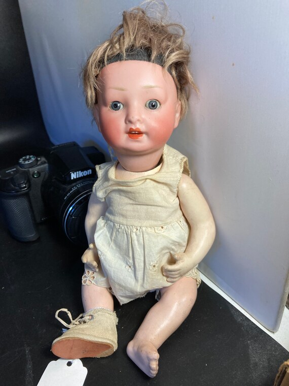 Vintage Bisque Clown with Hands in Pockets Side Glance Made in Germany Vintage Bisque Clown with Hands in Pockets Side Glance Made in Germany