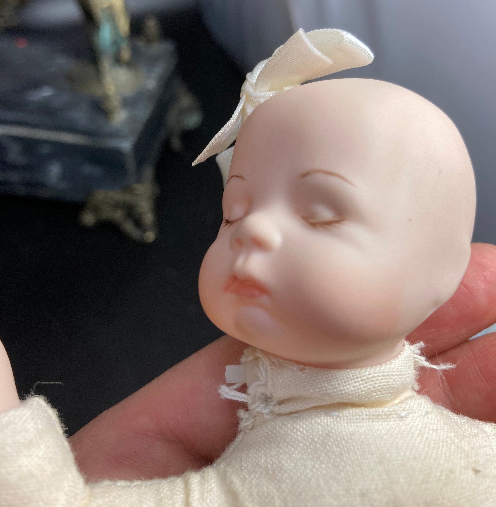 Vintage porcelain/bisque headed baby doll with soft cloth Etsy