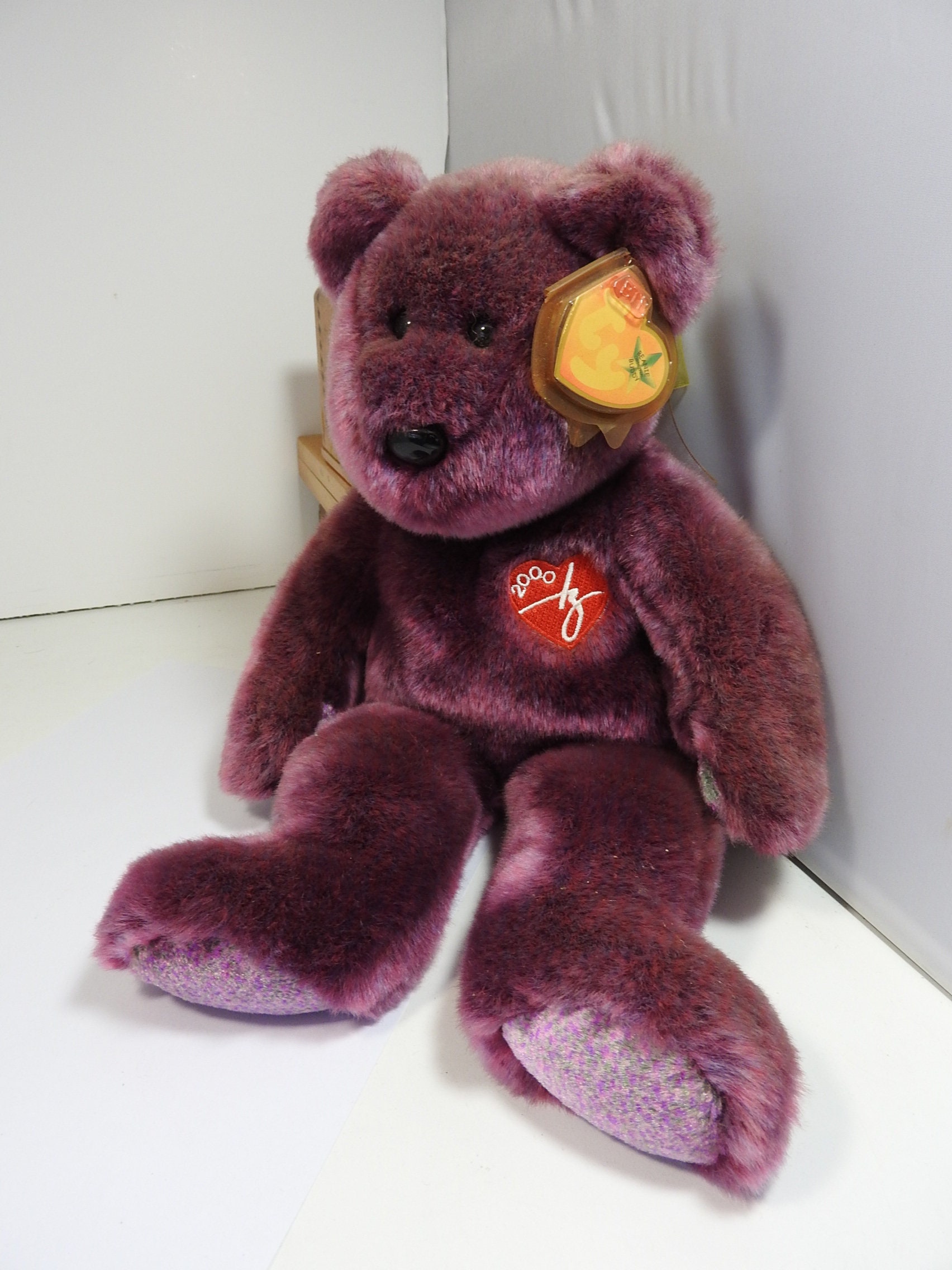 Ty Beanie large original Buddy purple bear by The Beanie Etsy