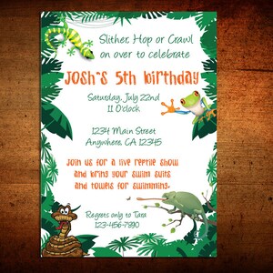 Reptile Birthday Invitation