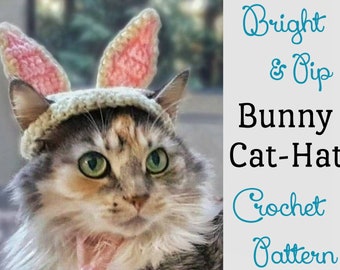 Crochet Pattern - Bunny Cat Hat - PDF Download