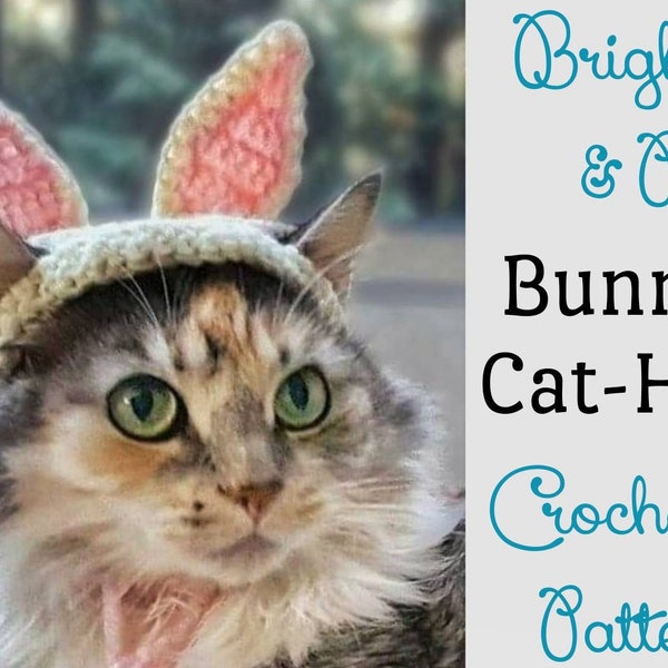 Crochet Pattern - Bunny Cat Hat - PDF Download