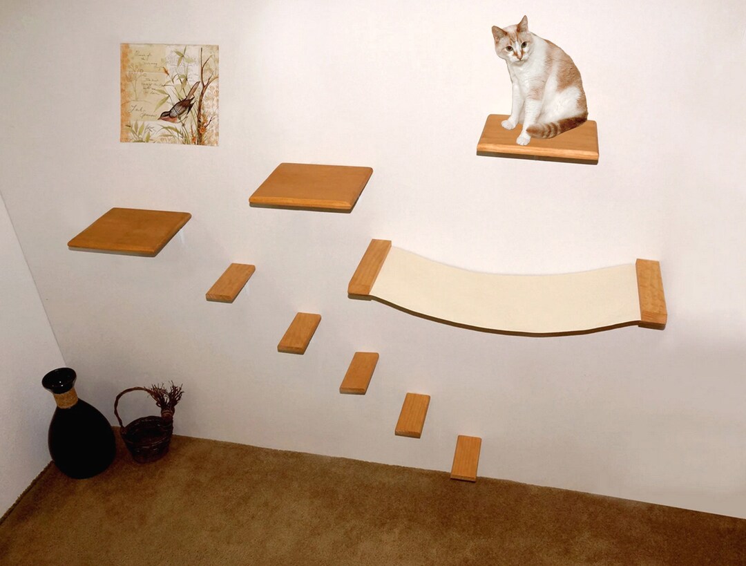 Mega Cat Play Furniture Set Wall Mount Cat Shelves, Cat Hammock Bed