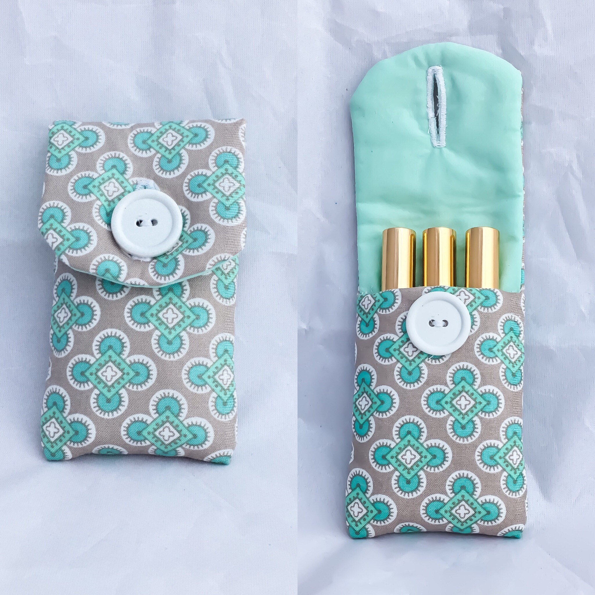 Lipstick lipgloss holder pouch lipsense collection teal and Etsy