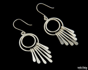 Sterling Silver Dangle Earrings with Tassels