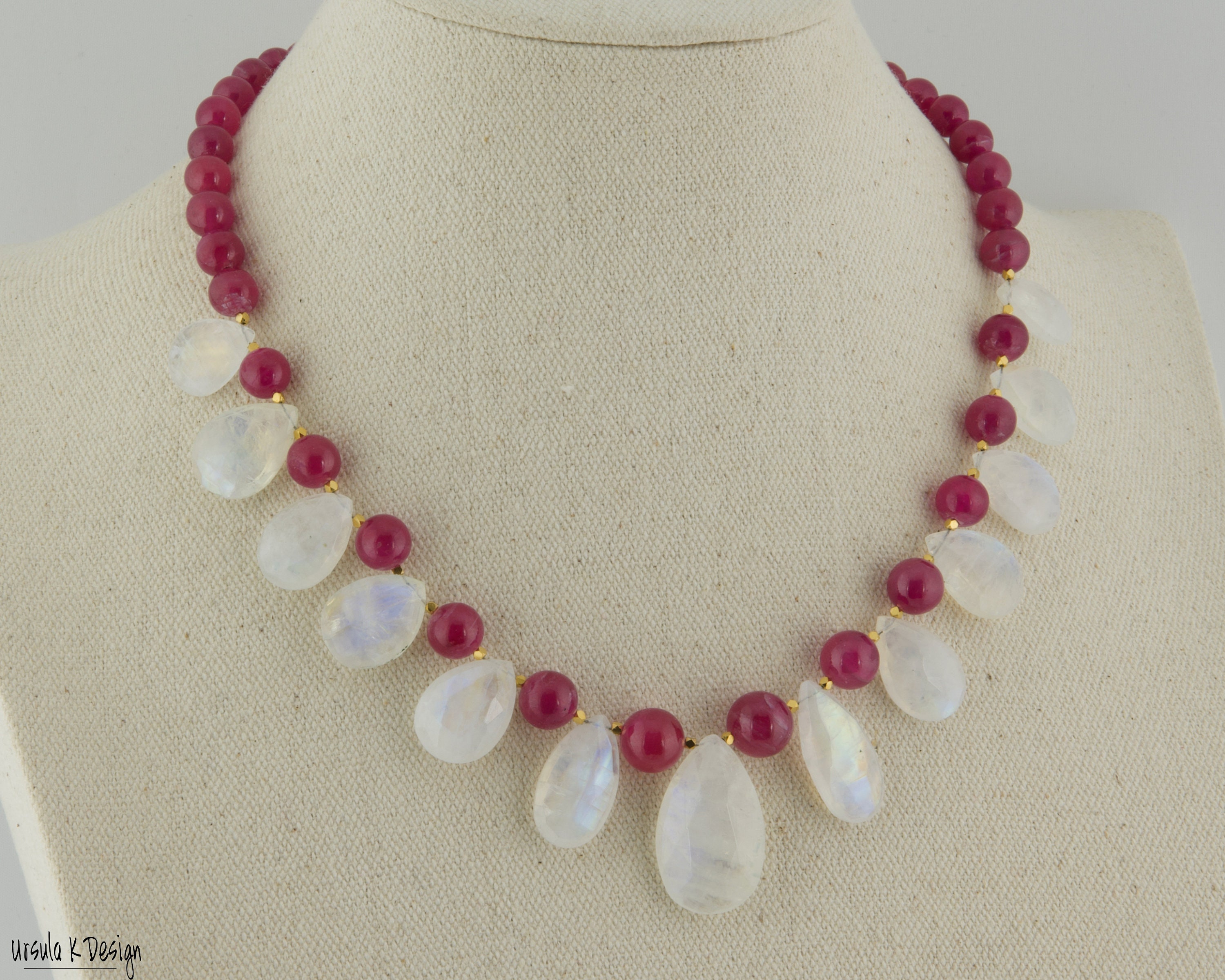 Rainbow Moonstone x Star Ruby Necklace 【公式通販】