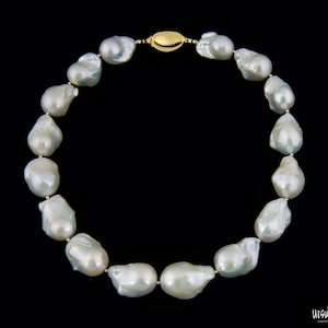 Large White Freshwater Baroque Pearl Necklaces. Custom made! You Choose Strand, Length, Knotting or Spacers