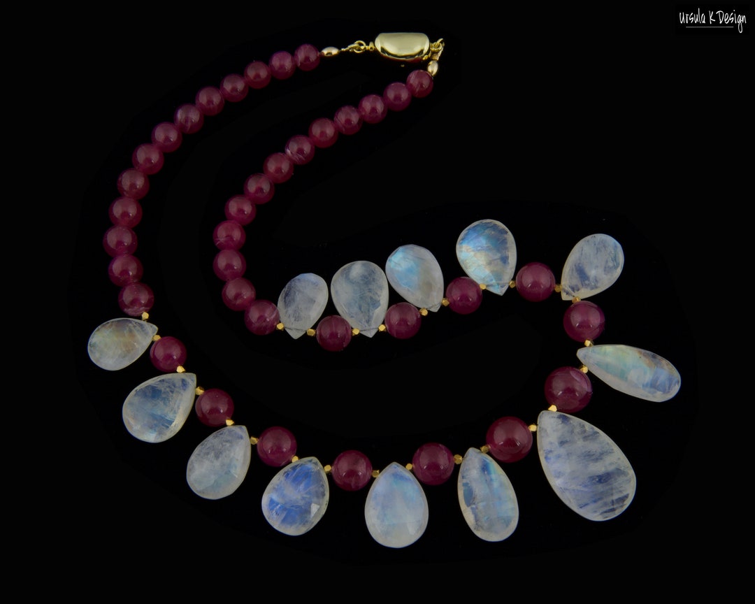 Rainbow Moonstone x Star Ruby Necklace 【公式通販】