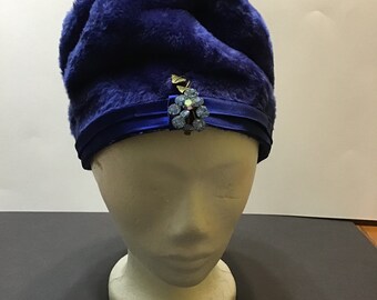 Vintage 1960s High Crown Pillbox/cloche Style Hat, Bright  display picture 2