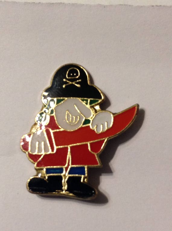 LITTLE RED WAGON Gold Tone ENAMEL LAPEL HAT PIN TIE TACK Super Cute VINTAGE