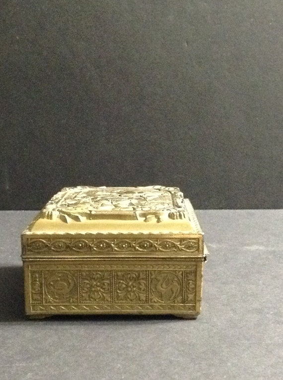 Metal trinket box, wood lined, mid-century, made … - image 6