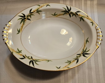Oval serving bowl, Bali Hai pattern, Kent China, made in Japan, midcentury, 11&quot; x 8&quot;, price is for ONE bowl only.