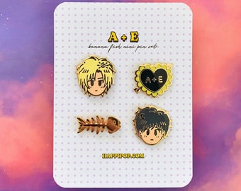 A + E mini pin set | Banana Fish Enamel Pins
