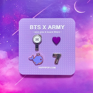 BTS X ARMY Mini Pins & Board Fillers Set | BTS Enamel Pin