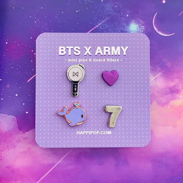 BTS X ARMY Mini Pins & Board Fillers Set | BTS Enamel Pin