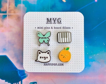 MYG Mini Pins & Board Fillers Set | BTS Suga Enamel Pin Min Yoongi