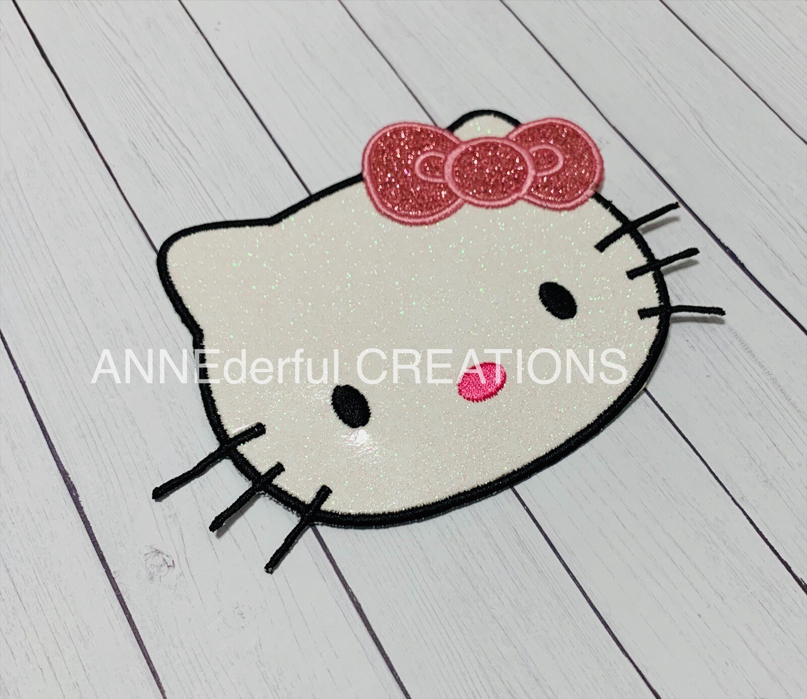 HELLO KITTY patch IronOn Glitter 6 x 4.5 / Hello Kitty Etsy