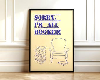 Vintage Book Lover-print: volgeboekte leeshoekkunst (digitale download)