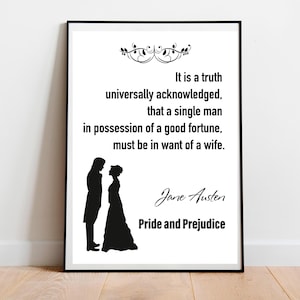 Pride and Prejudice Quote Print: Jane Austen Book Lover Wall Art (Digital Download)