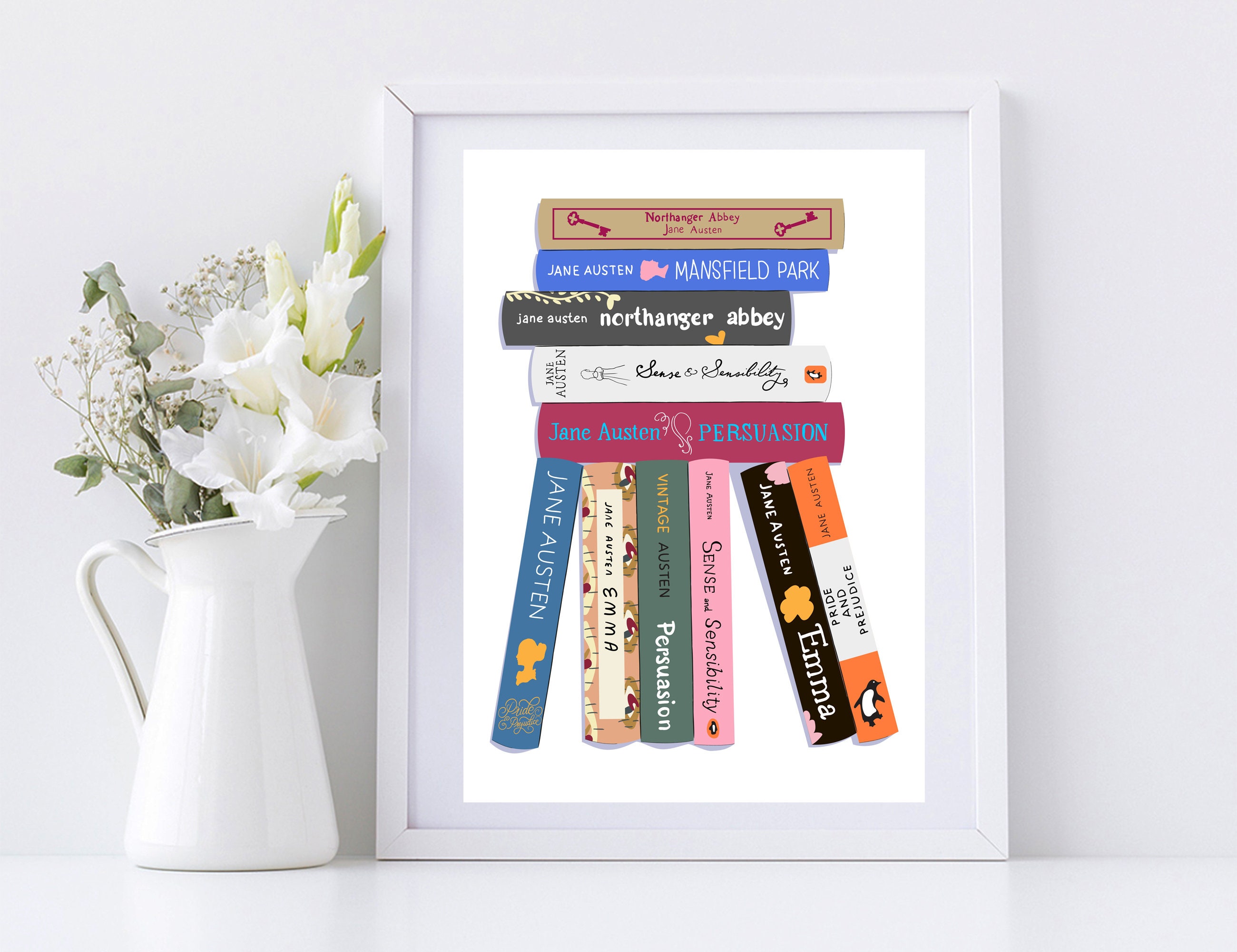 Jane Austen Book Poster – Printable Vintage Book Classic - Pride and ...
