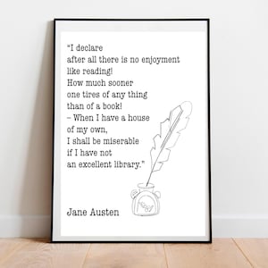 Pride and Prejudice Quote Print: Jane Austen Bookish Home Decor (Digital Download)