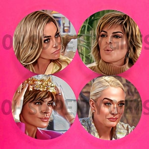 RHOBH Real Housewives Ceramic Coasters Classic Iconic Funniest Moments Beverly Hills