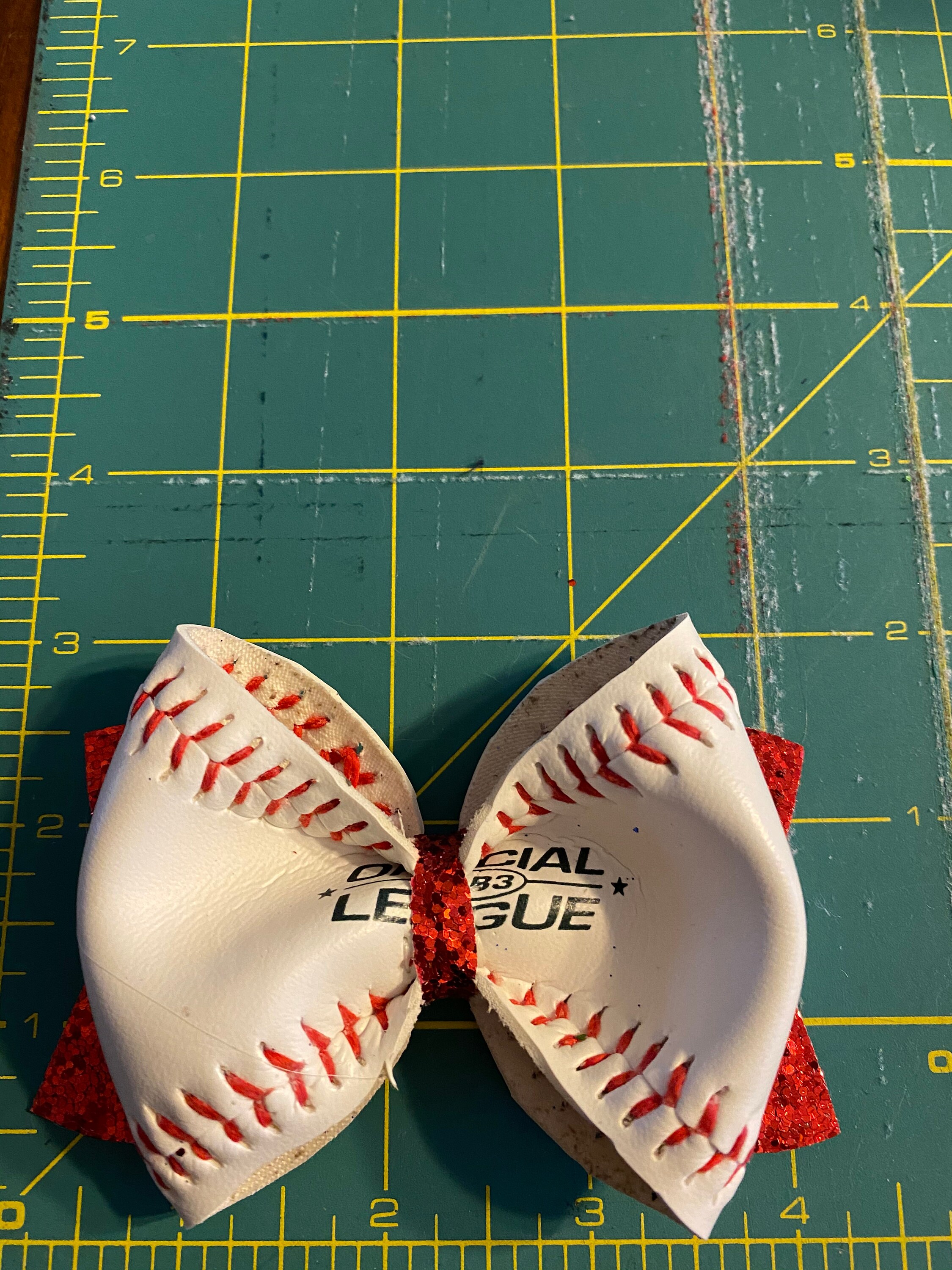 Real Baseball Hair Bow Summer Hair Bow Baseball Skin Hair Etsy