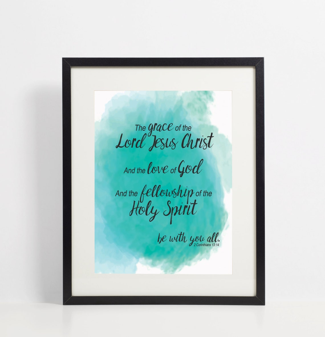 Instant Download Scripture Quote, Turquoise Watercolor Art Print ...