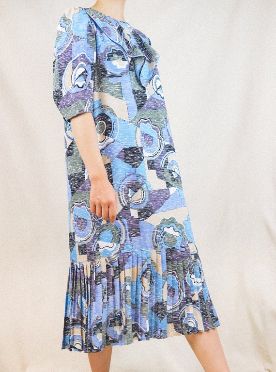 Abstract doughnut print dress / Japanese Vintage … - image 6
