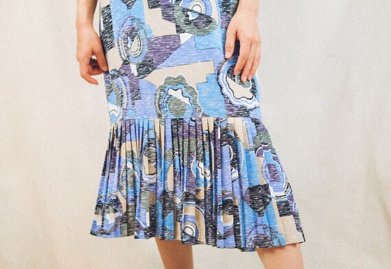 Abstract doughnut print dress / Japanese Vintage … - image 4