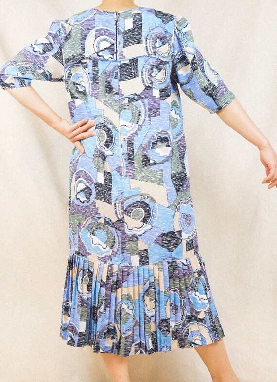Abstract doughnut print dress / Japanese Vintage … - image 2