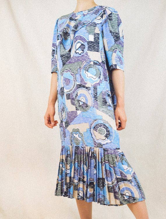 Abstract doughnut print dress / Japanese Vintage … - image 5