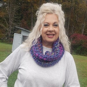 Lovely Colorful Crochet Cowl Scarf Infinity