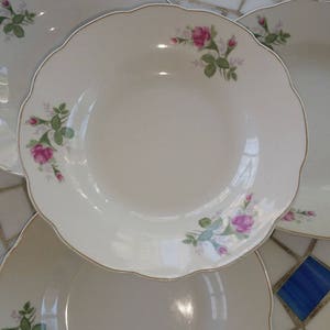Emerald Collection Very RARE China Fruit Bowls 4 Piece set Primroses Painted on White Background image 4