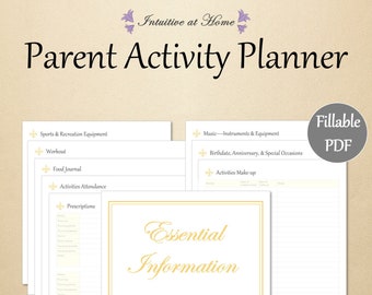 Mini Parent Activity Back to School Planner - Gold Editable Fillable Menu Planner Teacher Planner To Do List Monthly Printable Planner PDF