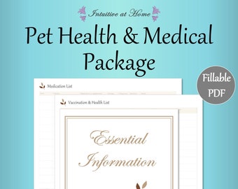 Mini Pet Health & Medical Planner, Pet Organizer, Pet Care Printable – Taupe Editable Fillable Pet Health Notebook Pet Printable Planner PDF