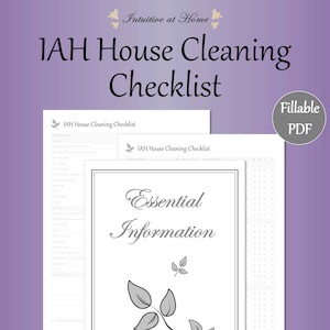 House Cleaning Checklist – Gray Editable Fillable House Cleaning List, Home Organizer, Housekeeping Schedule, PDF Digital Planner Printable