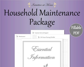 Mini Home Maintenance Planner – Fillable Household Improvement, Repair, Cleaning  Checklists (PDF Printables)