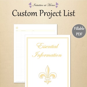 Project List – Gold, To Do List, Project Organizer, Goal Planner, Household Planner, Prioritize Tasks, Task List Editable Fillable Printable