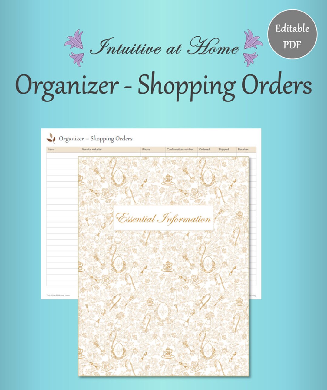 Shopping Organizer Online Shopping Order Tracker Taupe Etsy