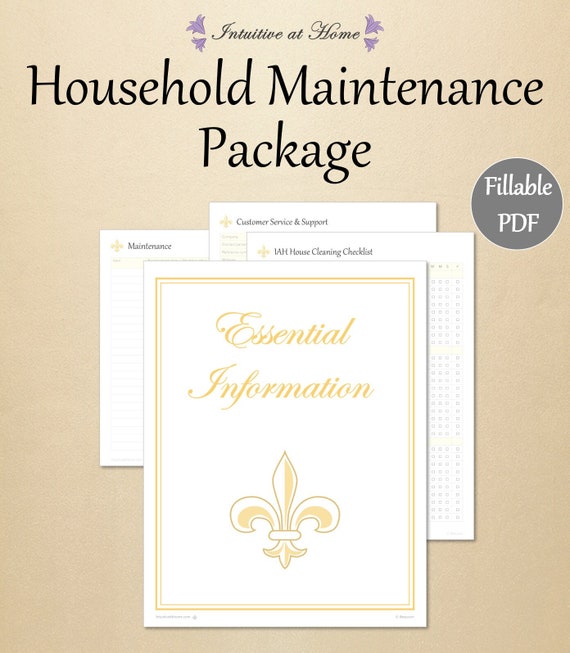 Mini Home Maintenance Printables: Cleaning Checklist, Repair Records (Fillable PDF)