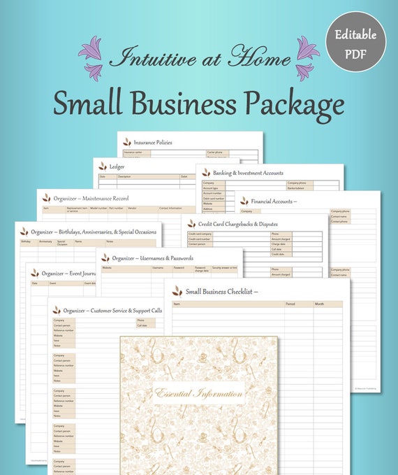 small business planner expense tracker business financial pdf printable planner taupe editable fillable home business binder to do list business binder printables