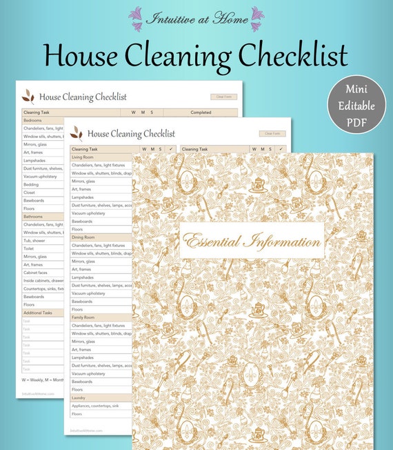 Household Cleaning Chart