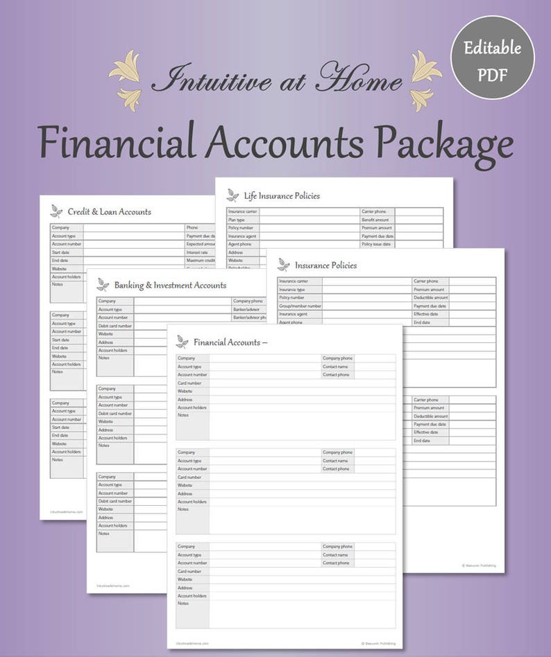 Financial Planner Bill Tracker   Gray Editable Fillable image 2