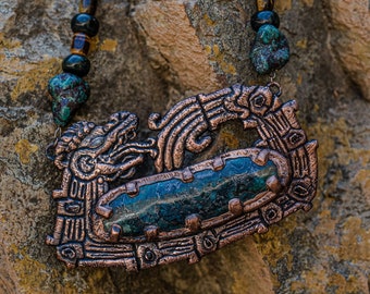 Kukulkan Quetzalcoatl Power Necklace| Back to the Ancestors| Aztec Maya necklace | electroformed jewelry | Ancestor| jewelry