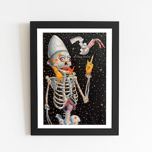 Mictlantecuhtli Lord of Death Signed Art Print| Aztec God| Mexica Art| Indigenous Art Teotl |Danza Azteca |Mexican God| Creation |Mexica God