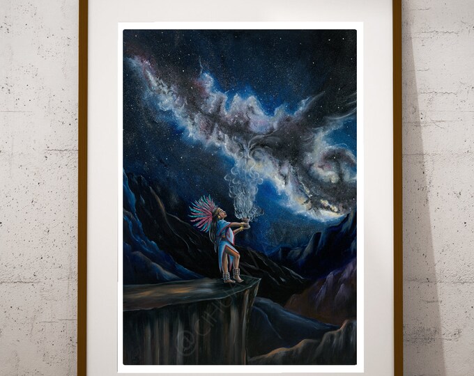 Ofrenda Signed Art Print| Sahumadora| Aztec Goddess| Mexica Art ...