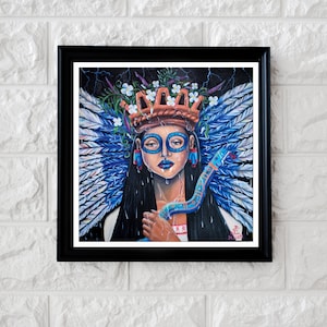 Rain of Tlaloc Signed Art Print| Sahumadora| Aztec Goddess| Mexica Art| Indigenous Art| Danza Azteca | Divine Feminine| Mexican aztec dance