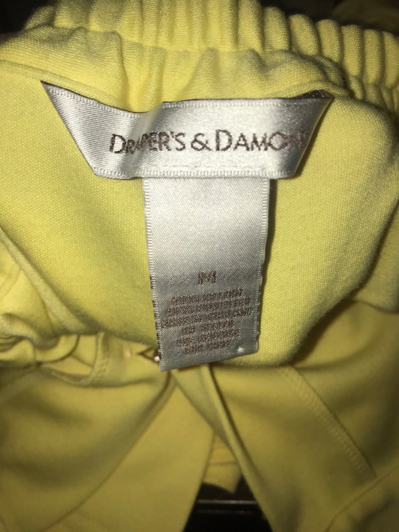 Crewneck Tee| Vintage 90s-Y2K Draper\u2019s /& Damon\u2019s Yellow 2-Piece Skirt Set Skirt Women\u2019s SM