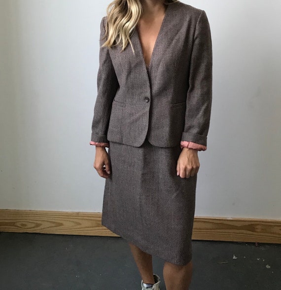 Vintage 60s 70s Kirkland Hall Wool Tweed Blazer Skirt Suit Set Made in USA Womens Small Etsy
